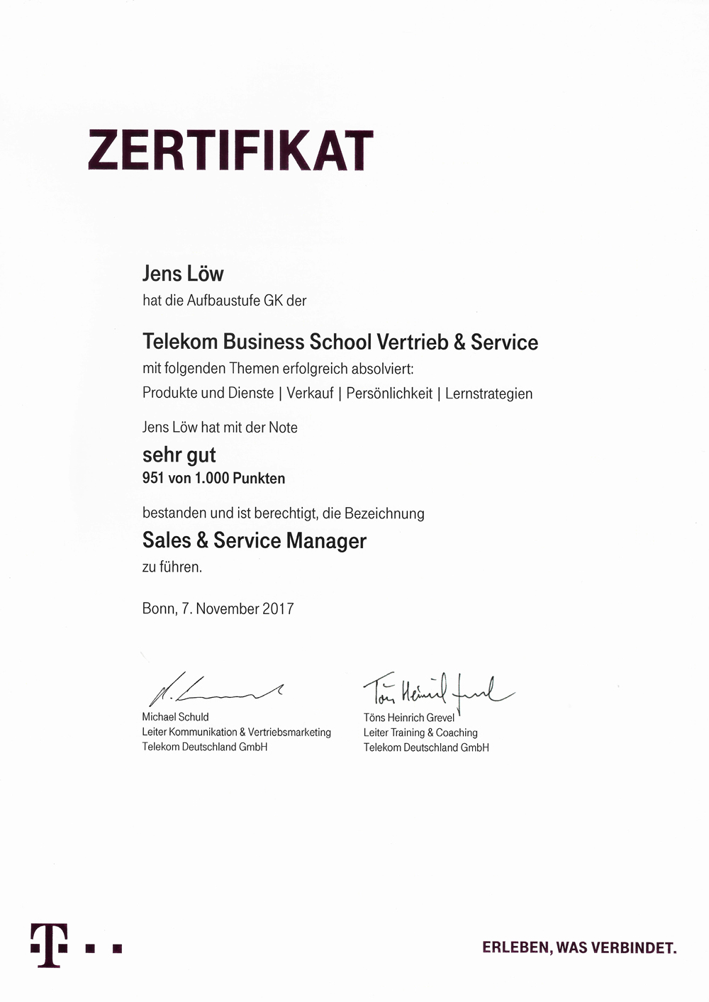 171107-Zertifikat-Telekom-Business-School-Vertrieb-&-Service